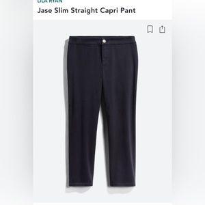 New, never worn Lila Ryan slim stretch capri pants 10P Navy
